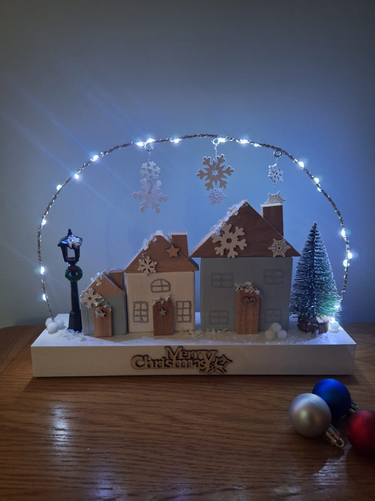 Double sided light up Christmas houses