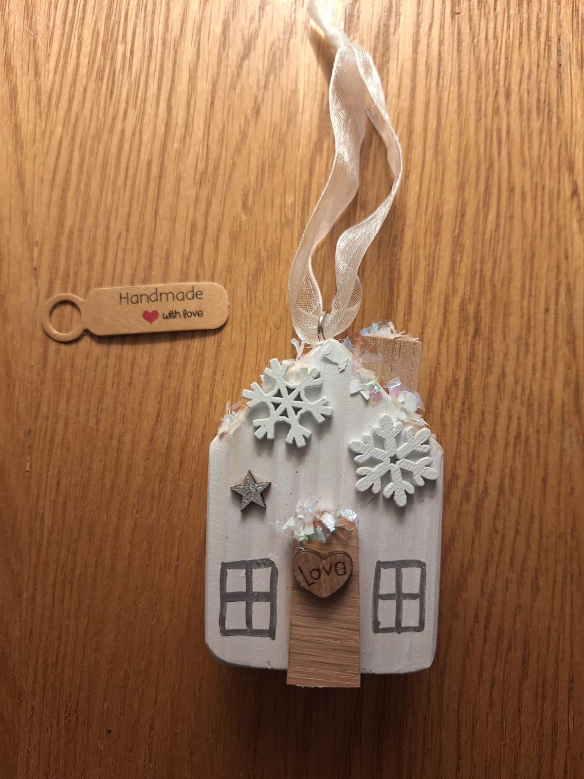Set of 3 tree hanging Igloo, house and angel