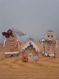 Set of 3 solid oak tree hangers