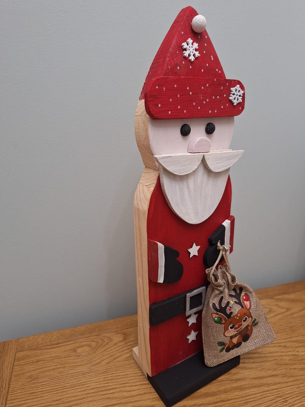 Solid pine santa