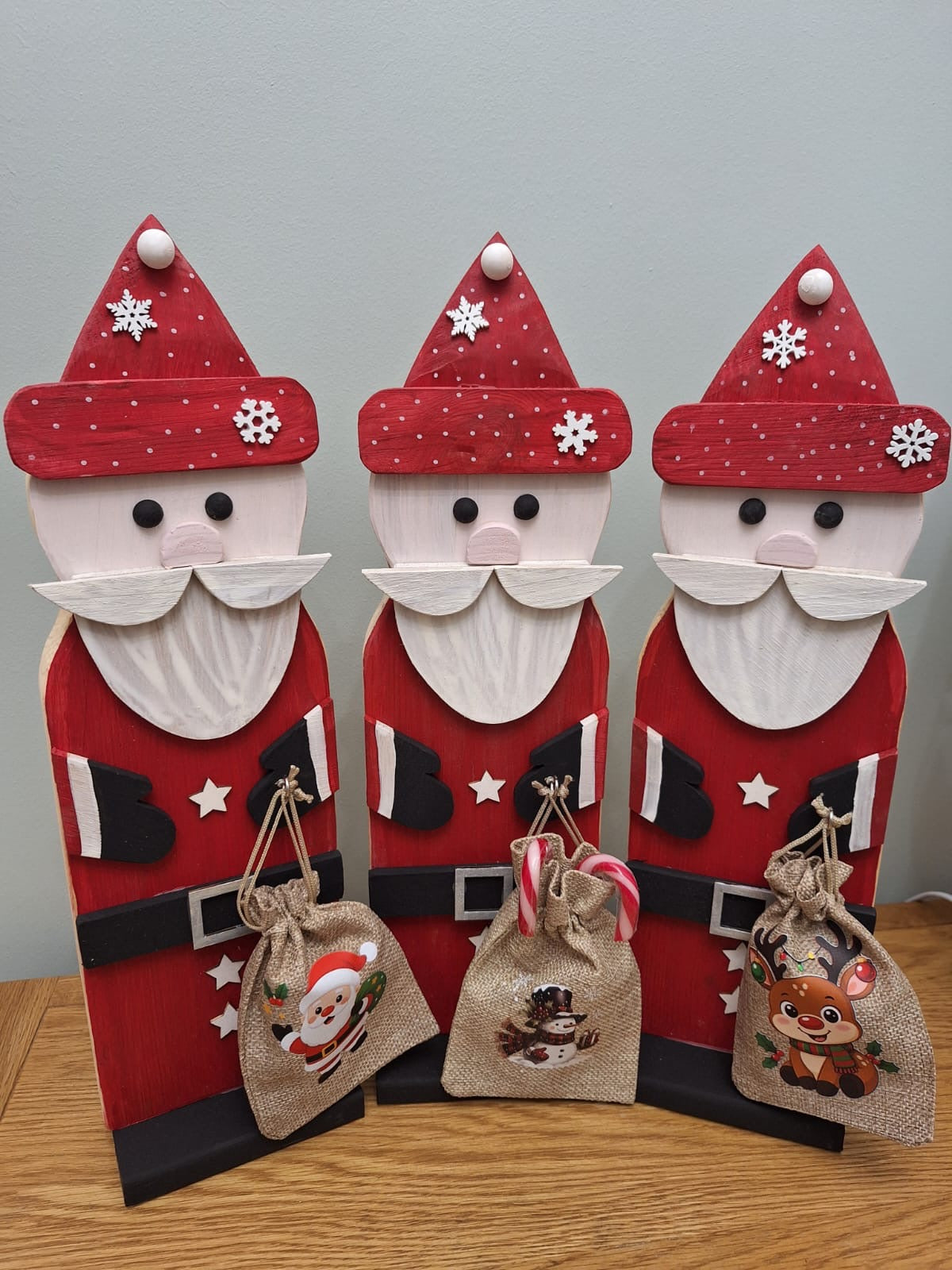 Solid pine santa