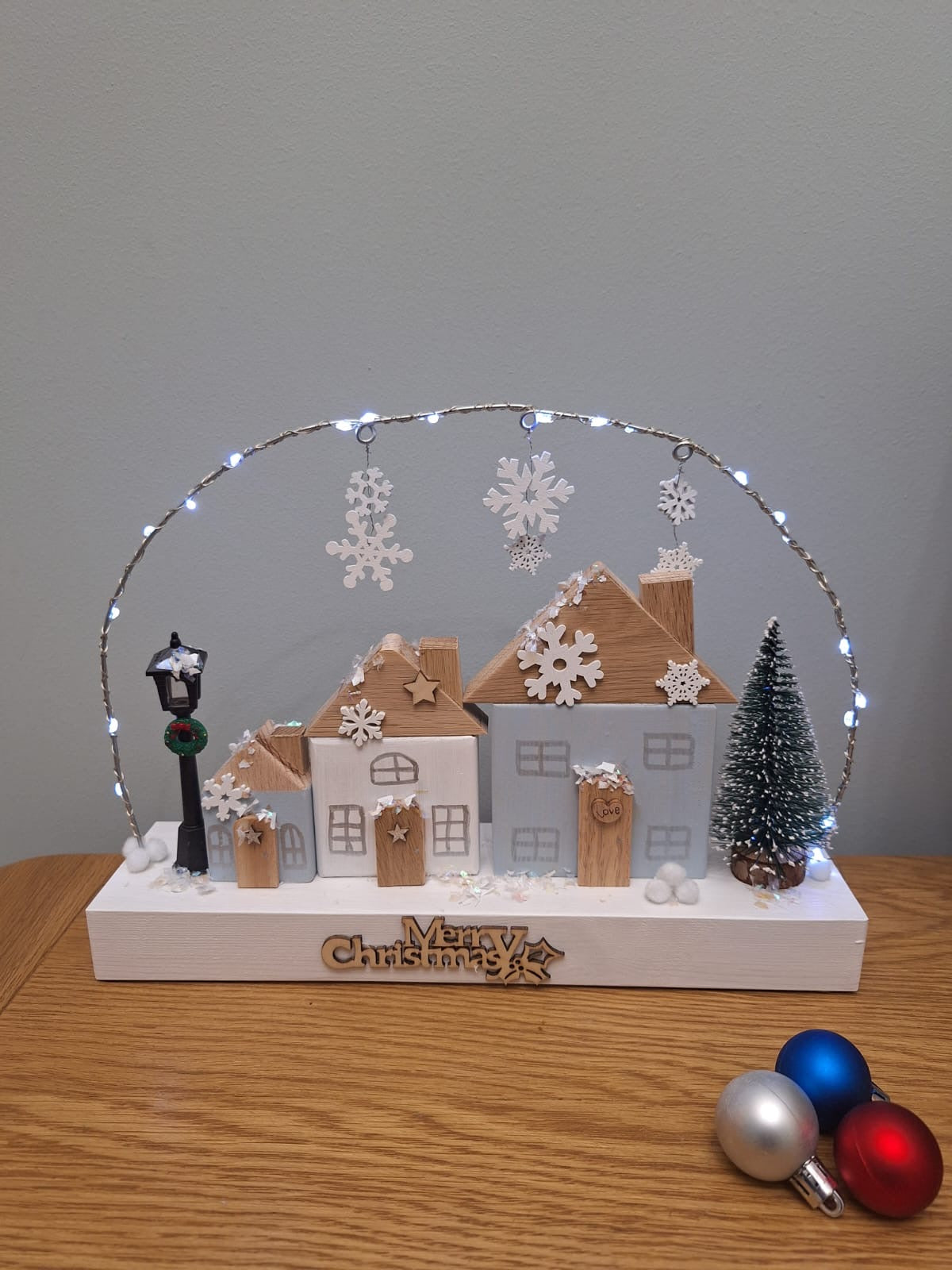 Double sided light up Christmas houses