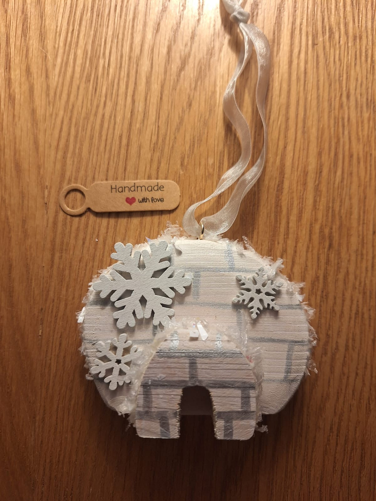 Set of 3 tree hanging Igloo, house and angel
